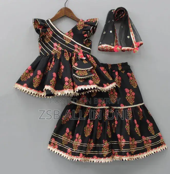 Baby 3D Digital Print Linen Dress (Sizes 1 to 12 years)