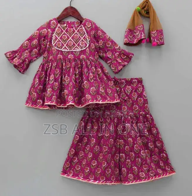 Baby 3D Digital Print Linen Dress (Sizes 1 to 12 years)