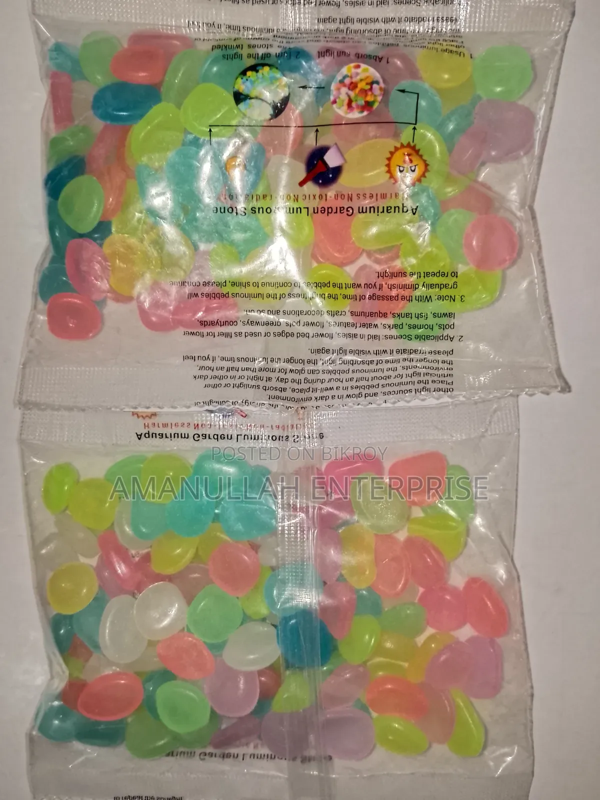 Glow in the Dark Decorative Pebbles | Luminous Garden Aquarium Stone