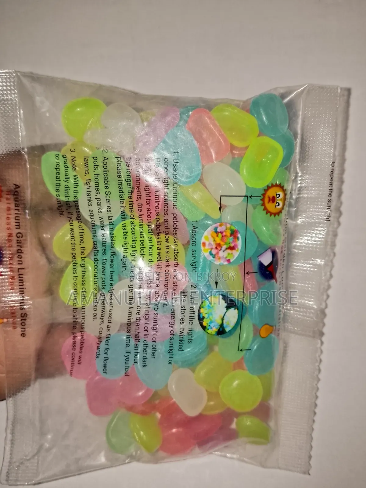 Glow in the Dark Decorative Pebbles | Luminous Garden Aquarium Stone
