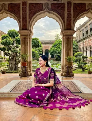  প্রিমিয়াম সেমি মসলিন শাড়ি (ম্যাচিং ব্লাউজ পিসসহ)