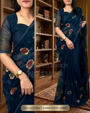 ✨ Premium Micro Georgette Saree (with matching blouse piece)
