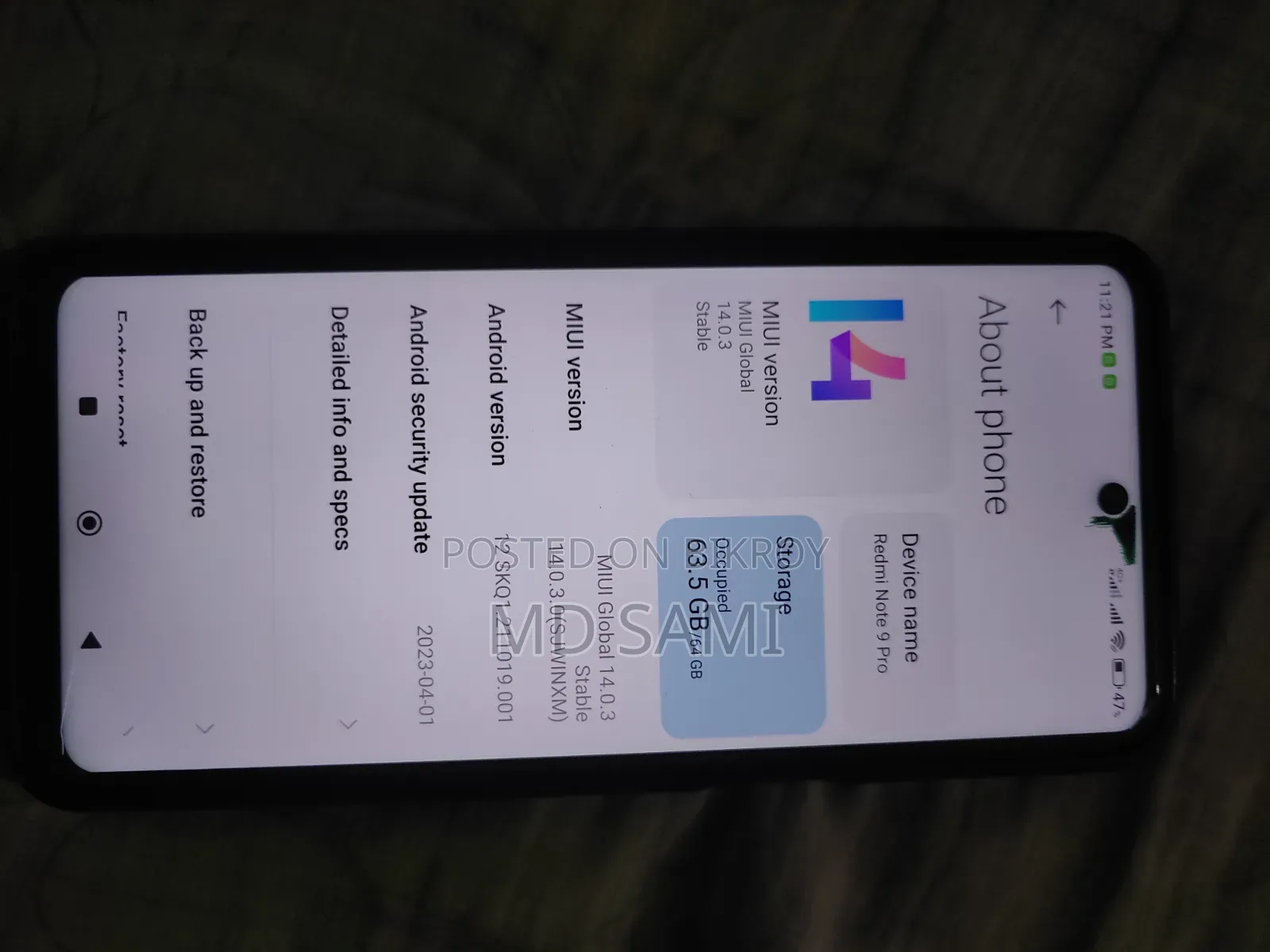 Xiaomi Redmi Note 9 Pro 64 GB Blue