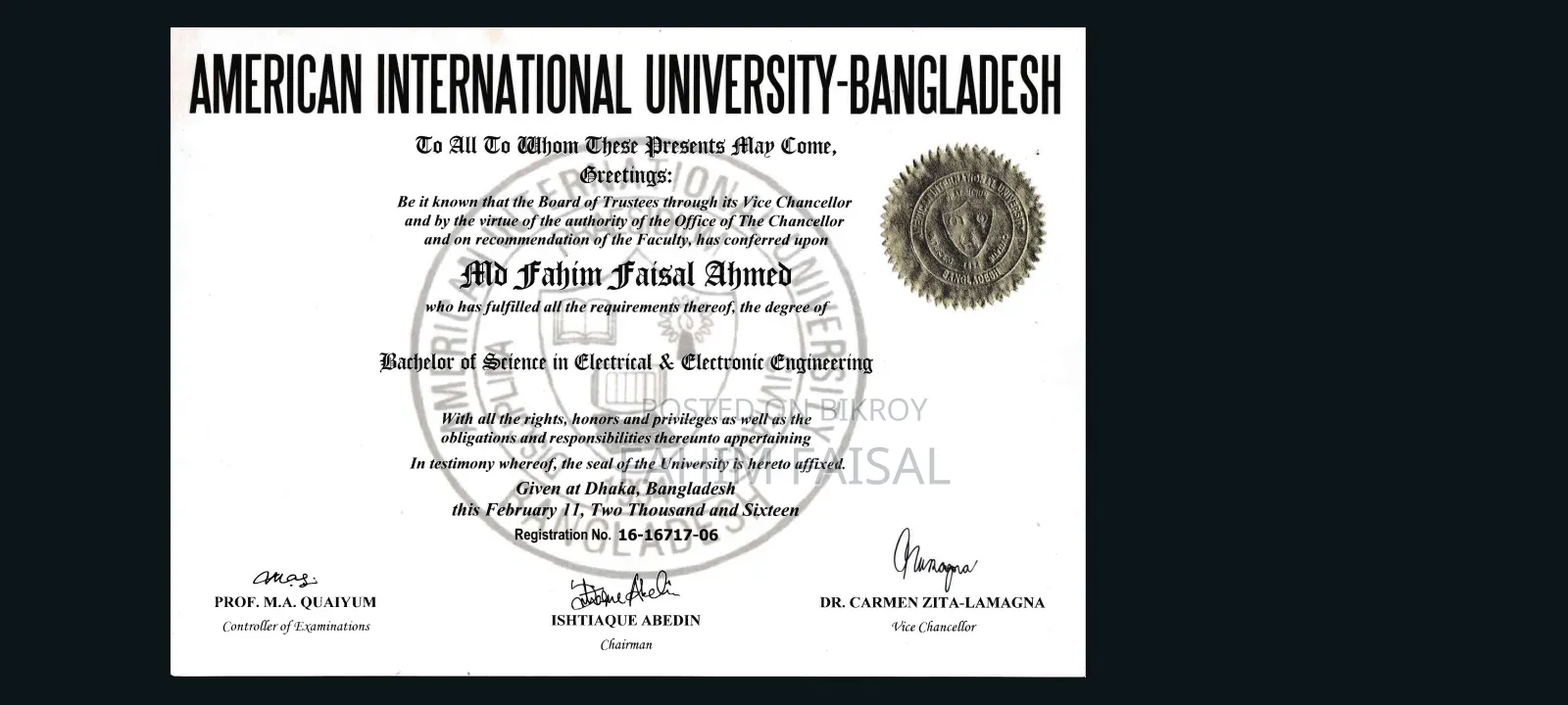 এআইইউবি (AIUB) থেকে বিএসসি ইইই (BSC EEE), প্লে-গ্রুপ থেকে এ-লেভেলস ইংলিশ মিডিয়াম পর্যন্ত পড়াতে পারি