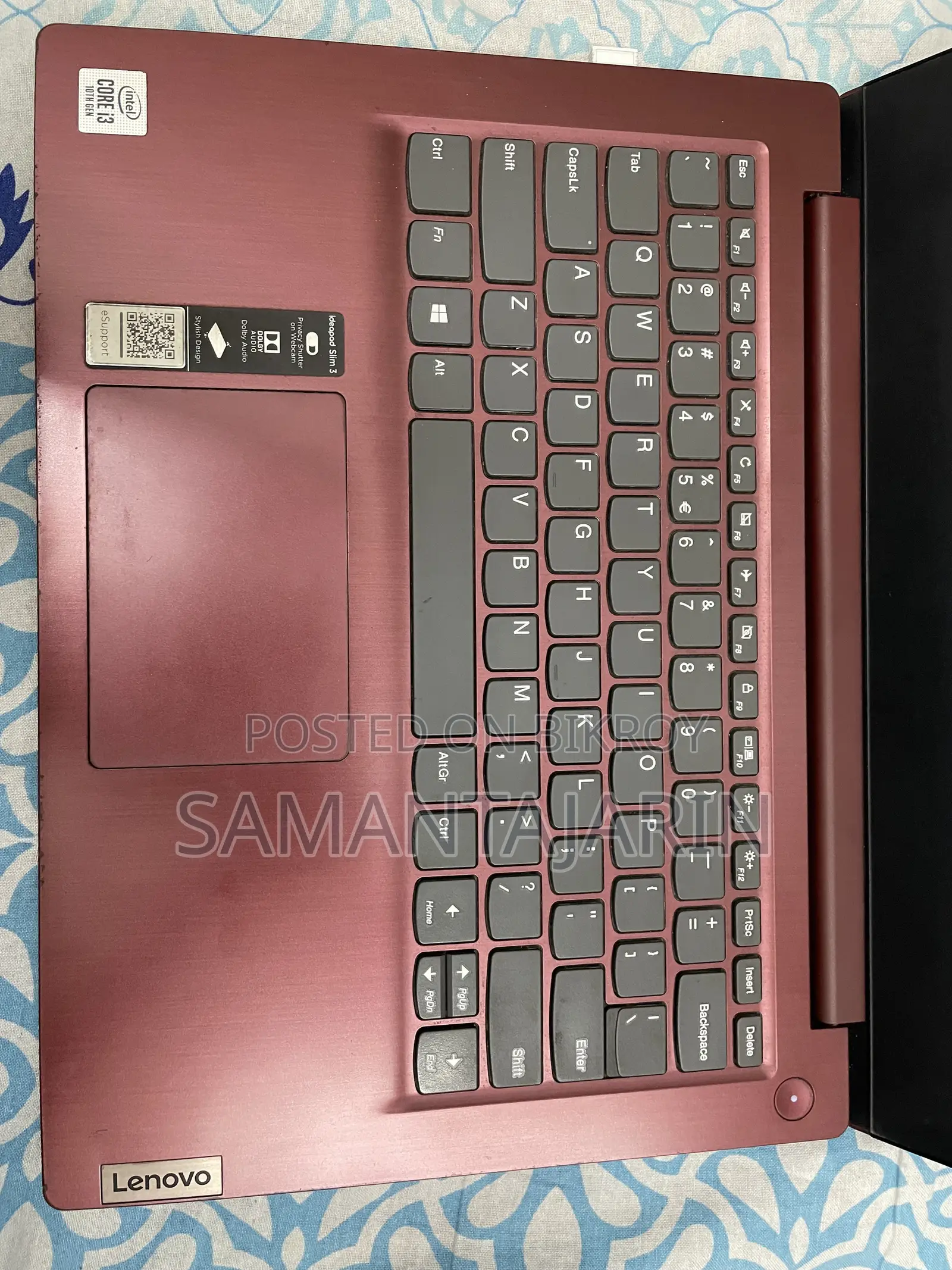 ল্যাপটপ Lenovo Ideapad 3 8GB Intel Core i3 SSD 256GB