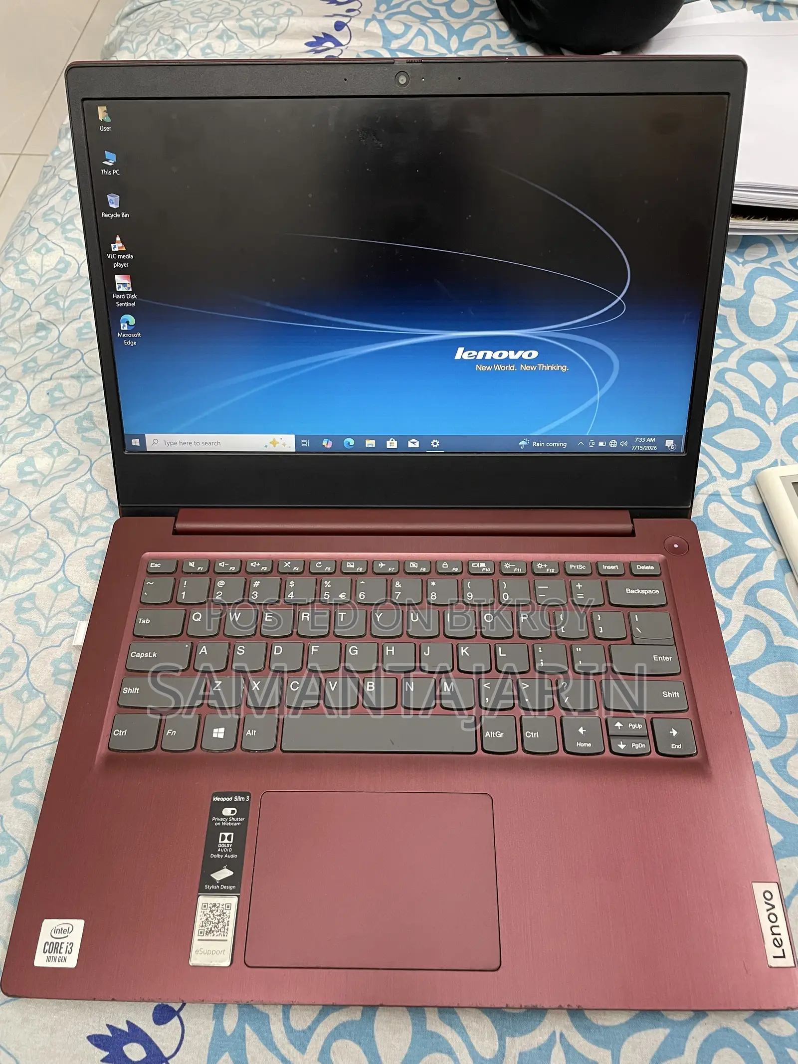 ল্যাপটপ Lenovo Ideapad 3 8GB Intel Core i3 SSD 256GB