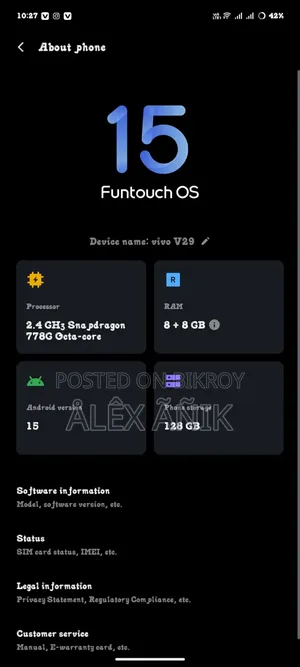 Vivo V29 5G 128 GB Rose Gold