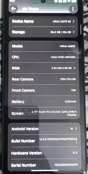 Infinix Note 50 4G 256 GB Gray
