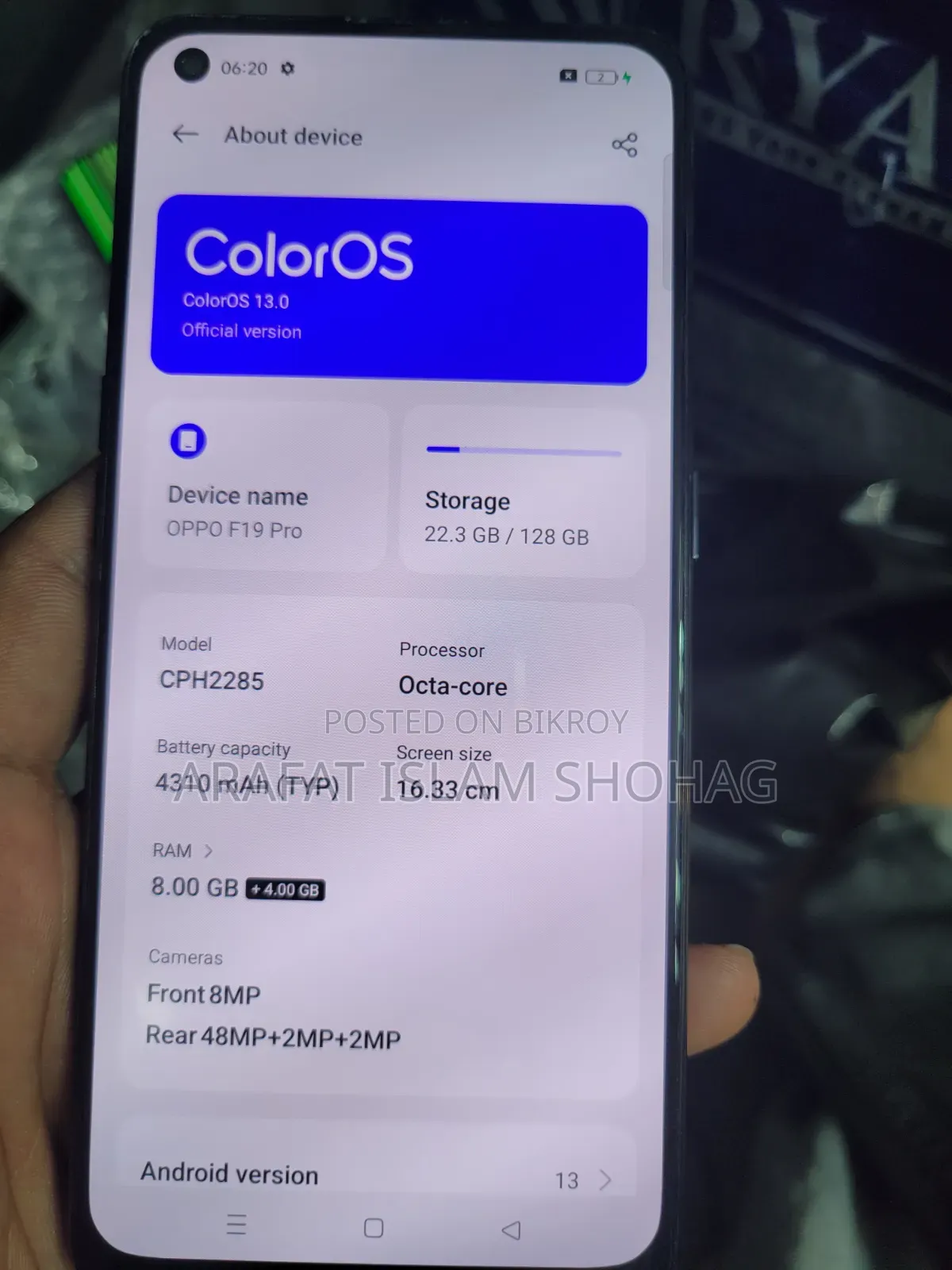 অপো এফ১৯ প্রো ১২৮ জিবি কালো