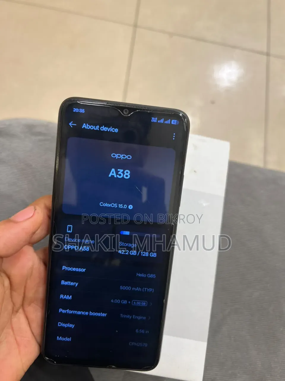 Oppo A38 ১২৮ জিবি কালো