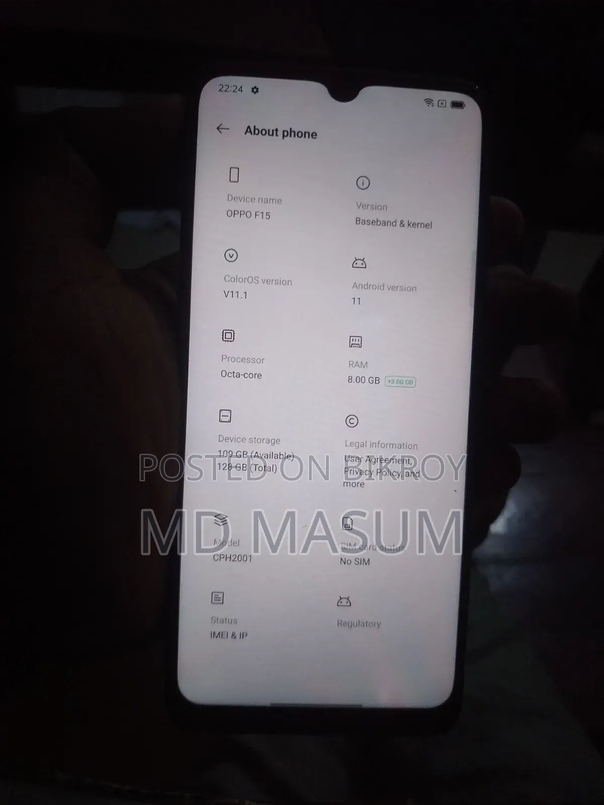 Oppo F15 128 GB Blue