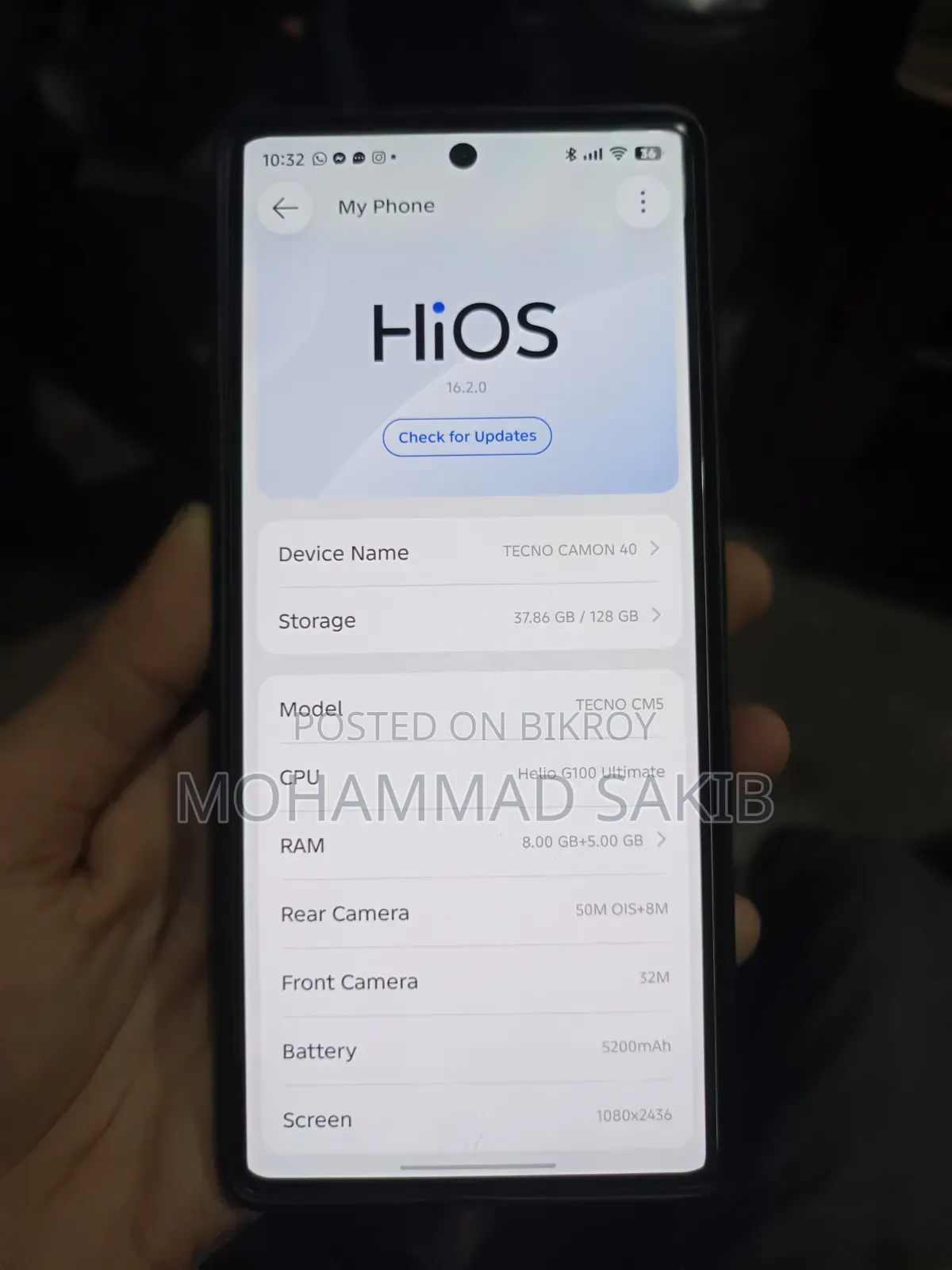 টেকনো ক্যামন ৪০ ১২৮ জিবি ব্ল্যাক