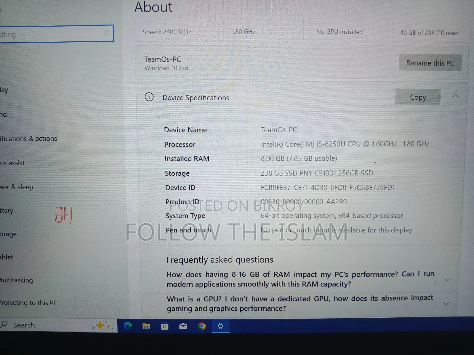 Laptop HP EliteBook 840 G6 8GB Intel Core I5 SSD 256GB