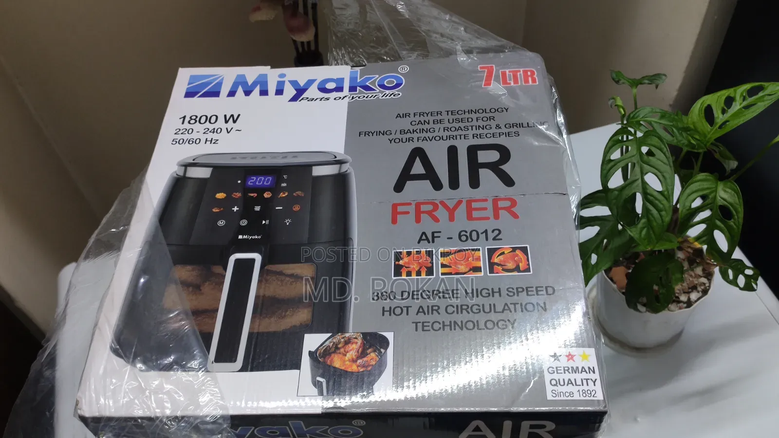 Miyako AF-6012 Digital Touch Control Panel Air Fryer
