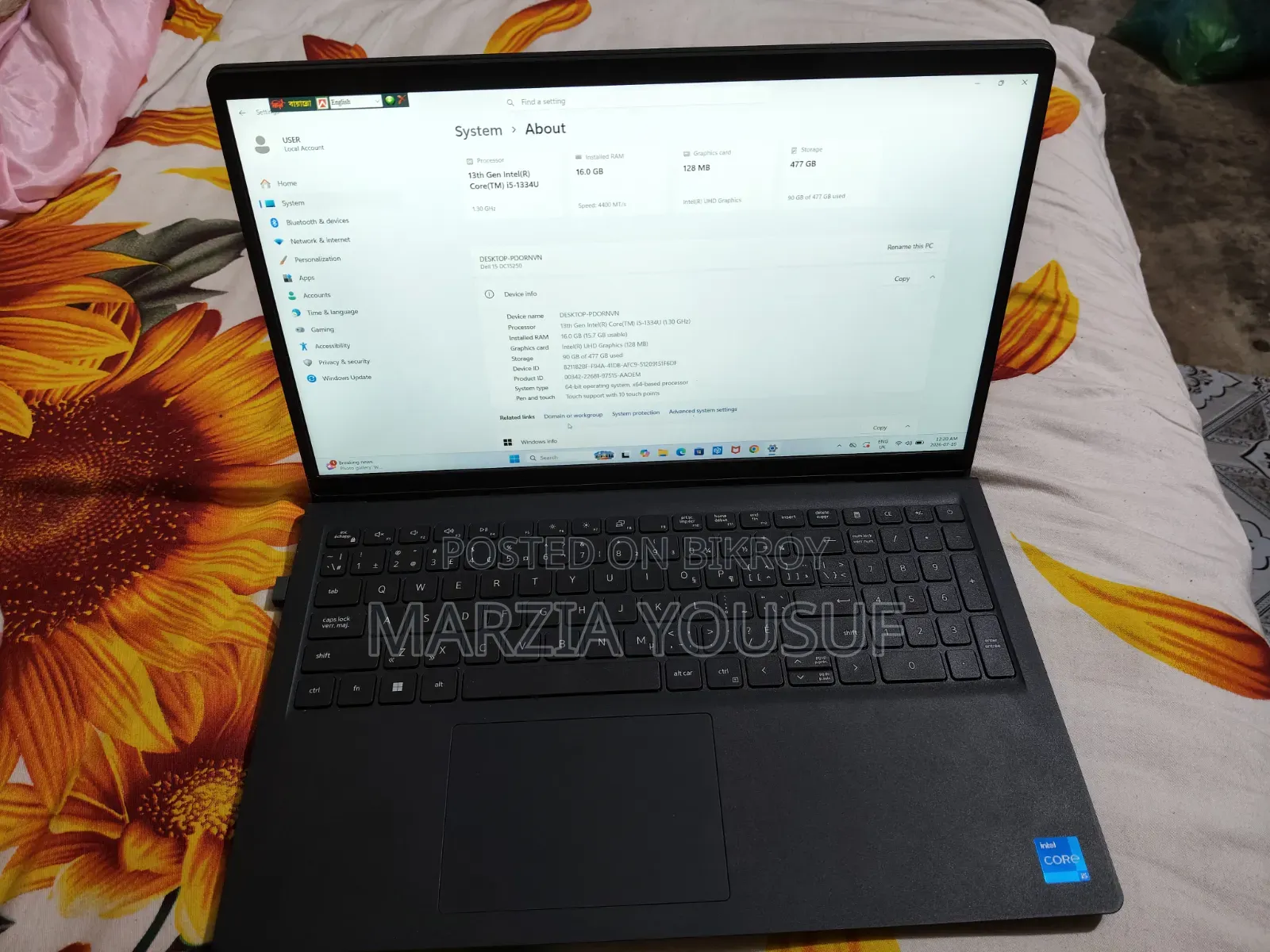 Laptop Dell Inspiron 15 16GB Intel Core i3 SSD 512GB