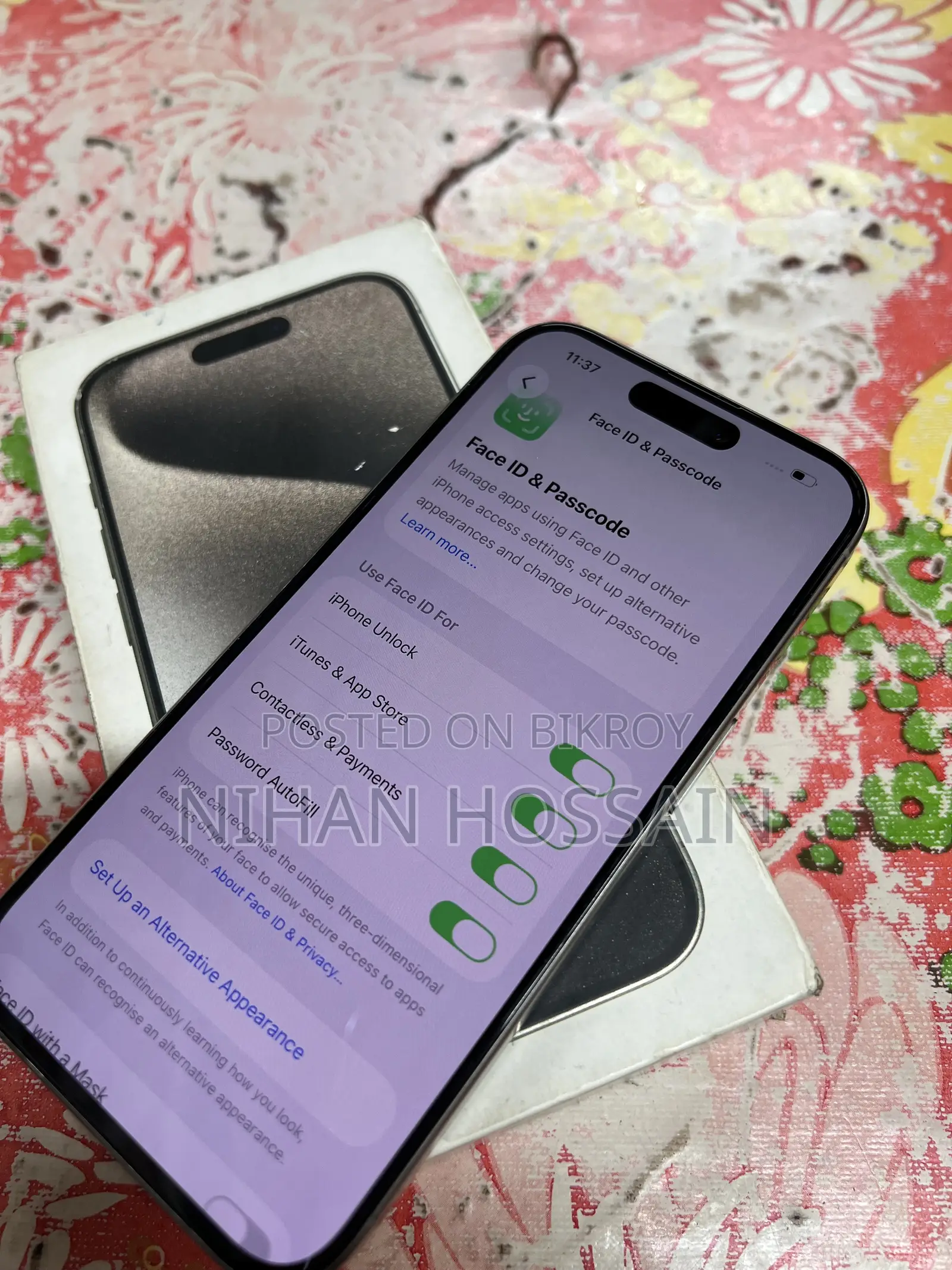 নতুন অ্যাপল আইফোন ১৫ প্রো ১২৮ জিবি গ্রে