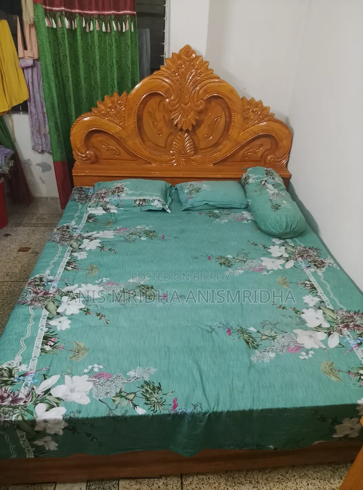খাট সেগুন কাঠের তৈরি ৬ ৭ ফিট