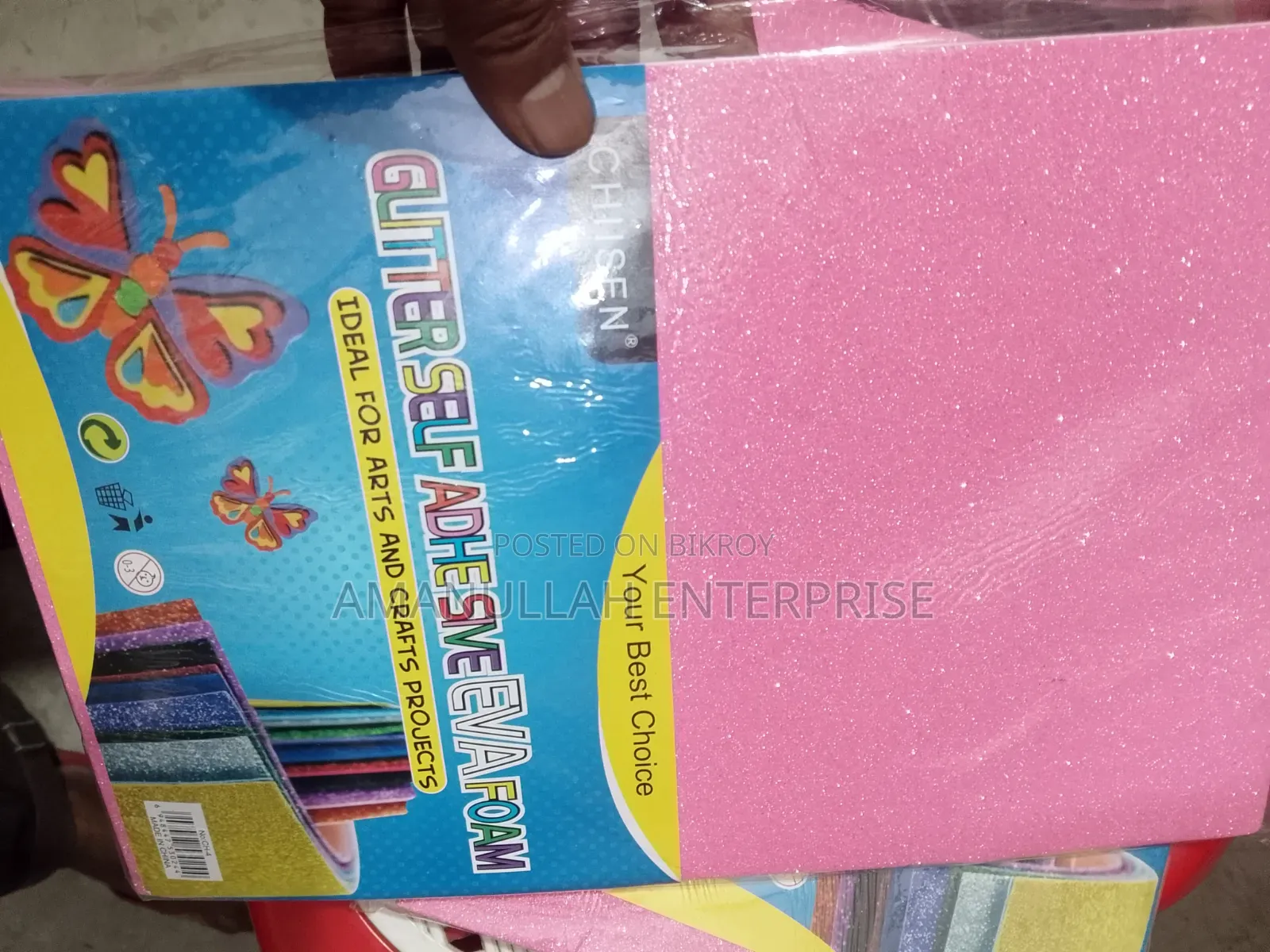 Pink Glitter Foam Sheets for Craft | [ Amanullah Enterprise ] (02 Pcs)
