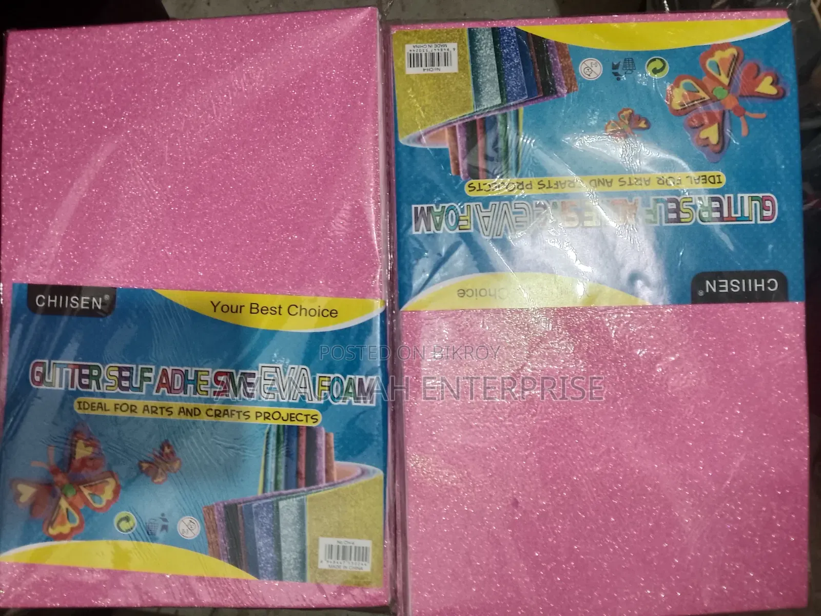 Pink Glitter Foam Sheets for Craft | [ Amanullah Enterprise ] (02 Pcs)