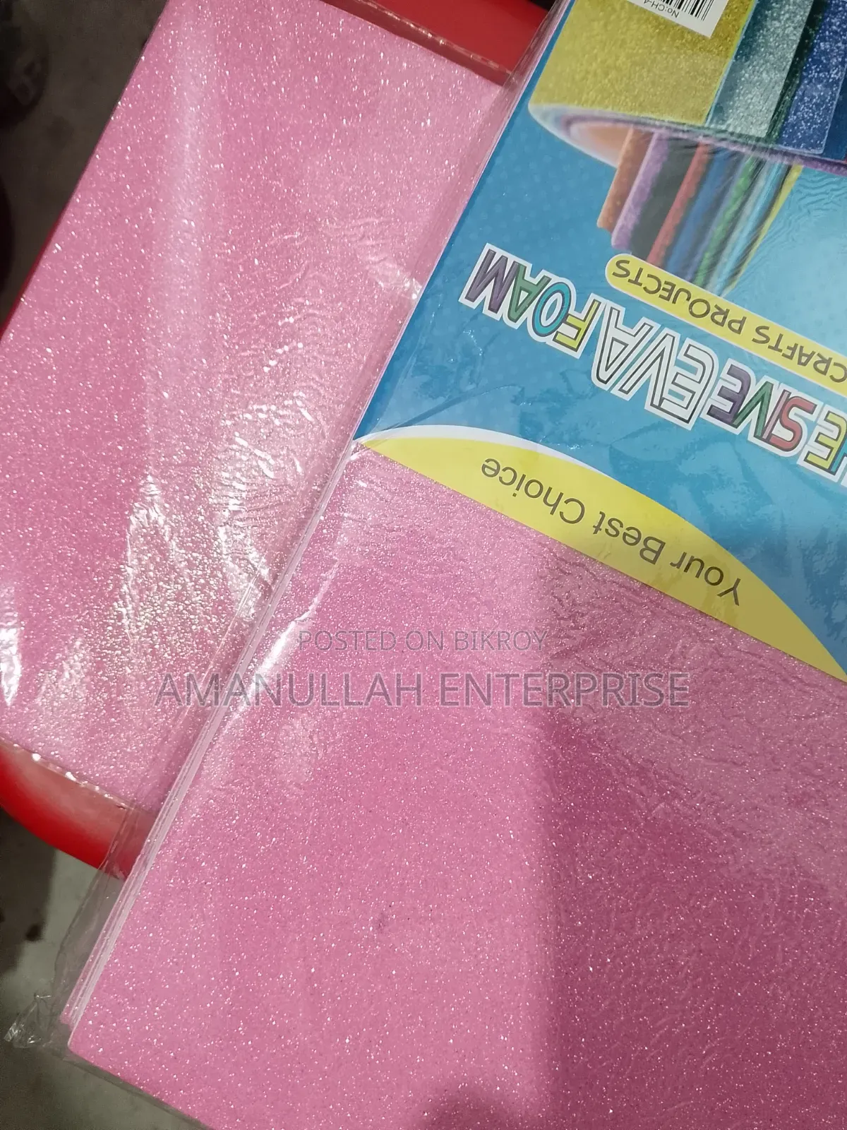 Pink Glitter Foam Sheets for Craft | [ Amanullah Enterprise ] (02 Pcs)