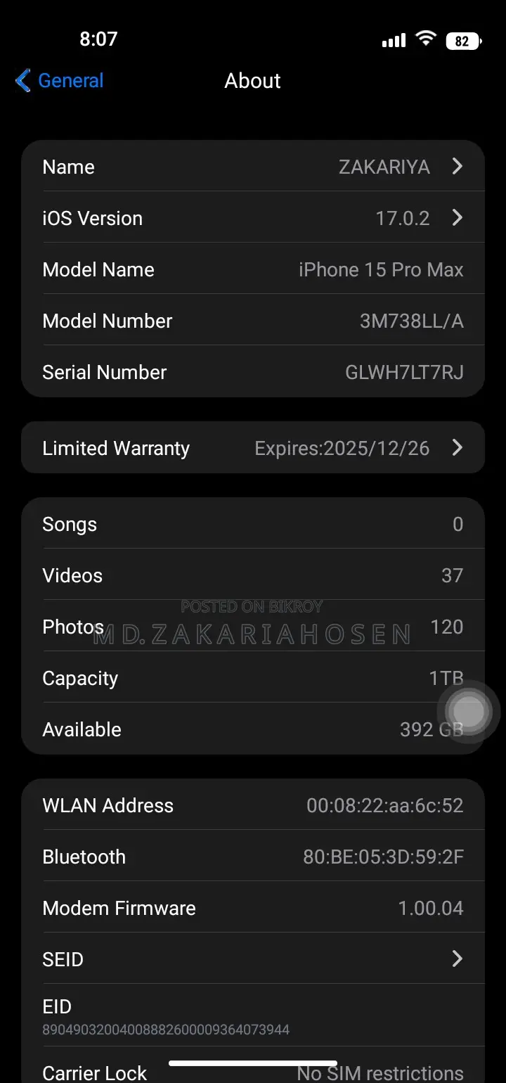 Apple iPhone 15 Pro Max 1 TB Black