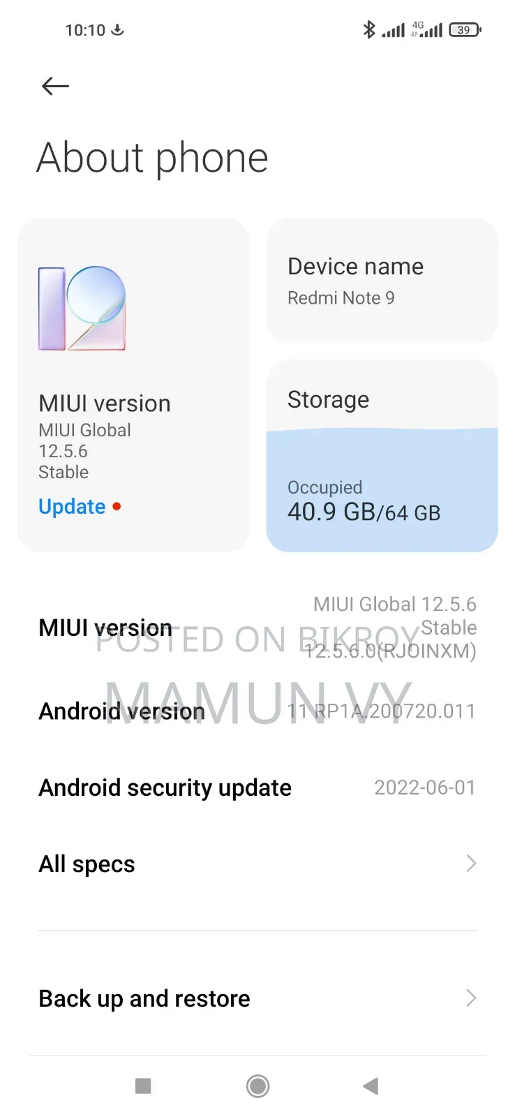 Xiaomi Redmi Note 9 64 GB