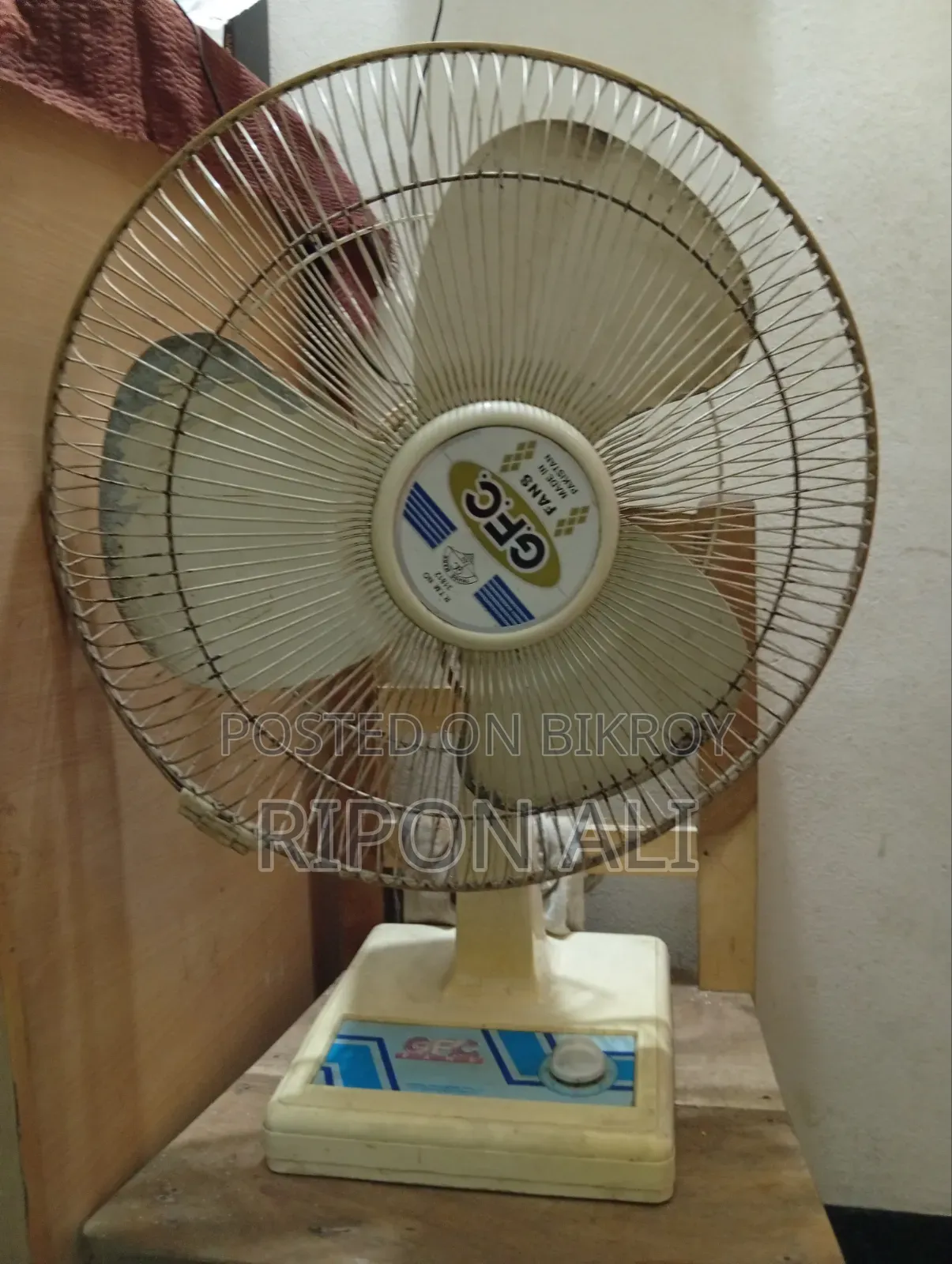 Original Pakistani GFC Table Fan Deluxe 18"