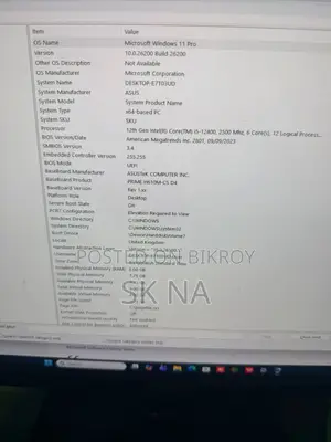 Desktop Computer ASUS 8GB Intel Core I5 SSD 256GB