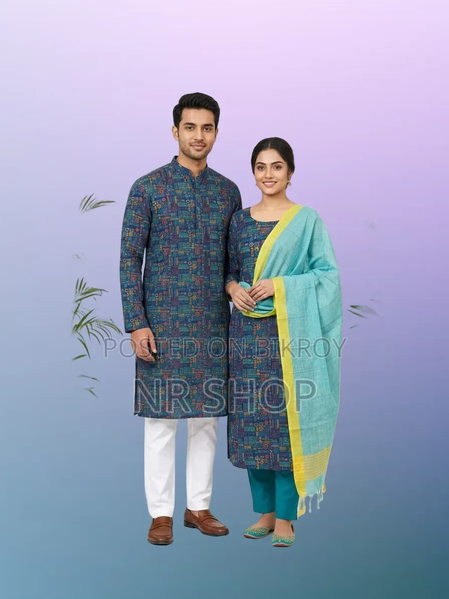 Premium Couple Three-Piece and Panjabi Set