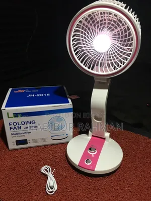 Rechargeable Folding Table Fan With Led Light LR-2018