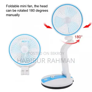 Rechargeable Folding Table Fan With Led Light LR-2018