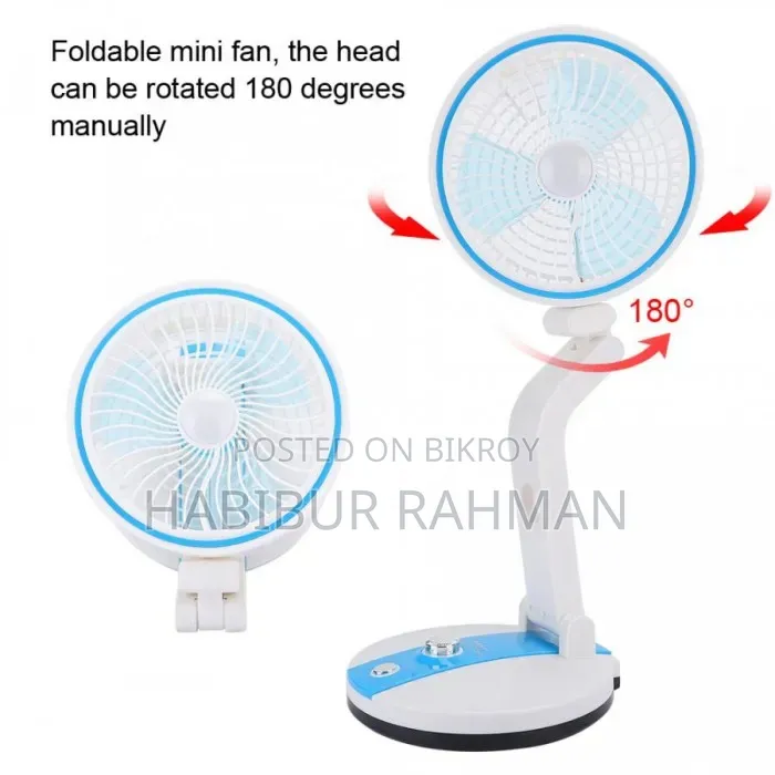 Rechargeable Folding Table Fan With Led Light LR-2018