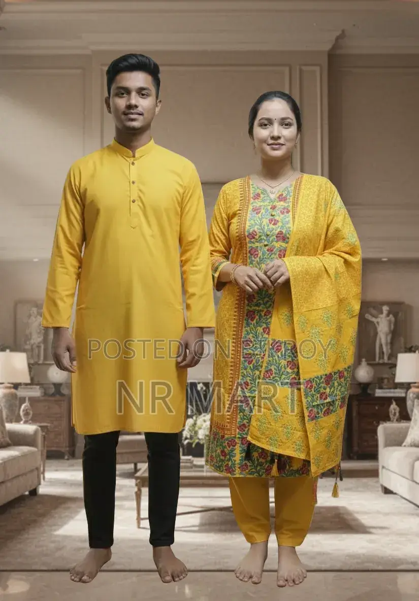  প্রিমিয়াম পাঞ্জাবি থ্রি-পিস কাপল সেট