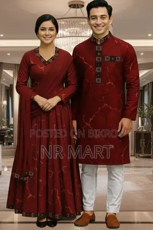 Eid Special Couple Panjabi Three-Piece Combo