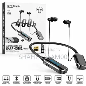 W980 Bluetooth Neckband Earphone With Extra Bass & TF Card Support
