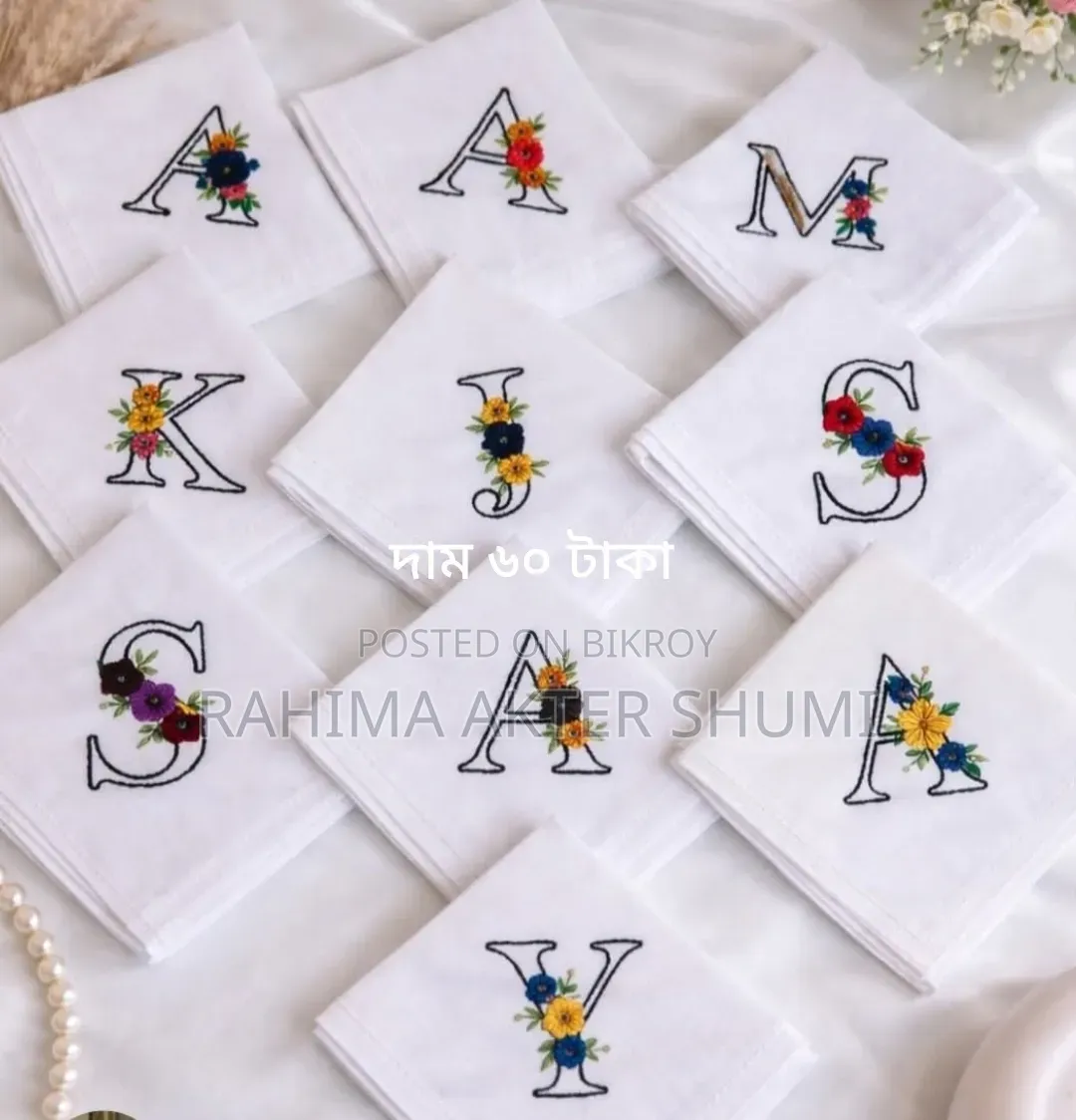 Custom Handmade Handkerchiefs 50 to 150 Taka