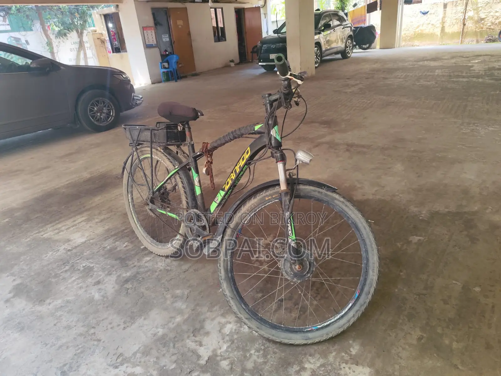 Tornado Electric Mountain Bike (E-Bike) - Black & Green