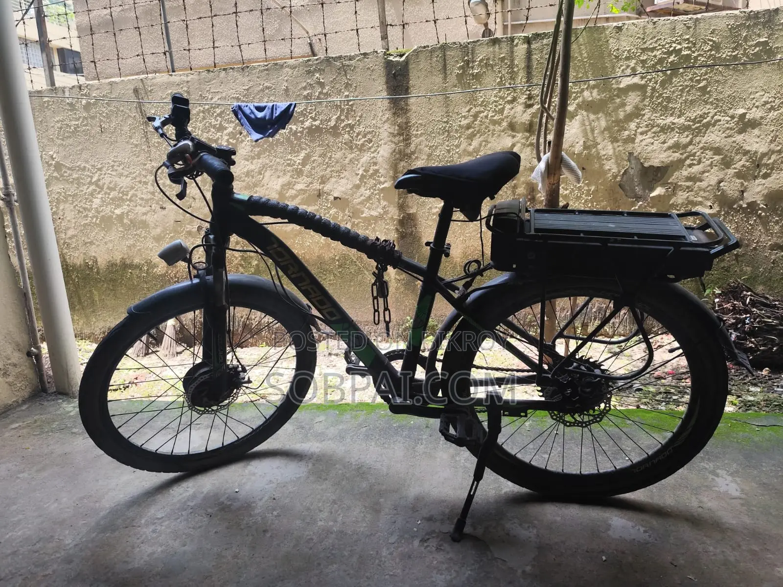Tornado Electric Mountain Bike (E-Bike) - Black & Green