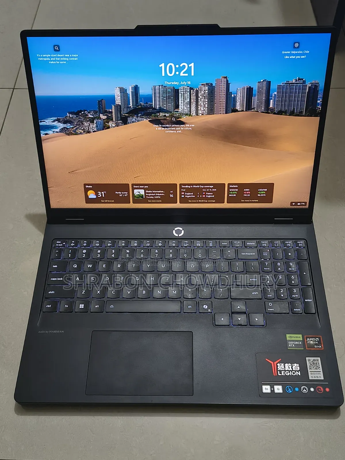 Laptop Lenovo Legion Y7000P IRX9 Gaming Laptop 16GB AMD Ryzen 9 SSD 1T