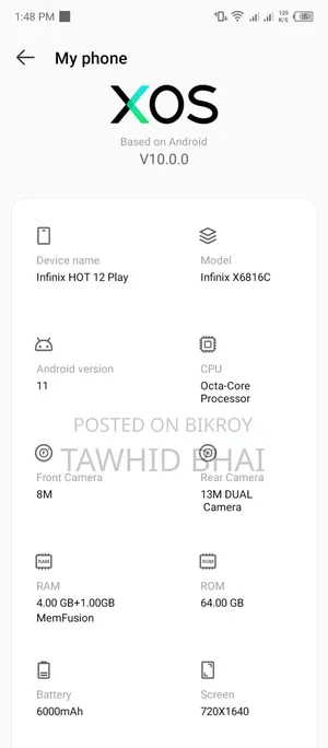 Infinix Hot 12 play 64 GB Blue