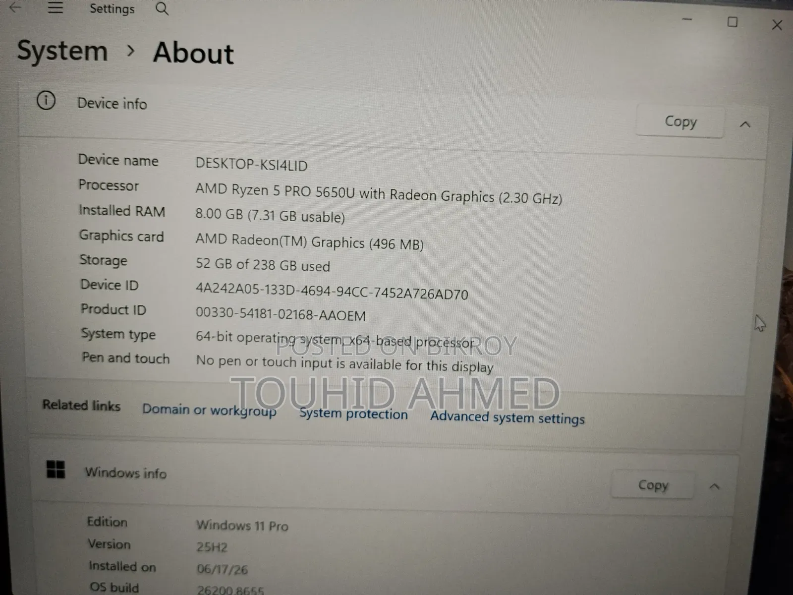 Laptop HP EliteBook 840 G8 8GB AMD Ryzen 5 HDD+SSD 256GB