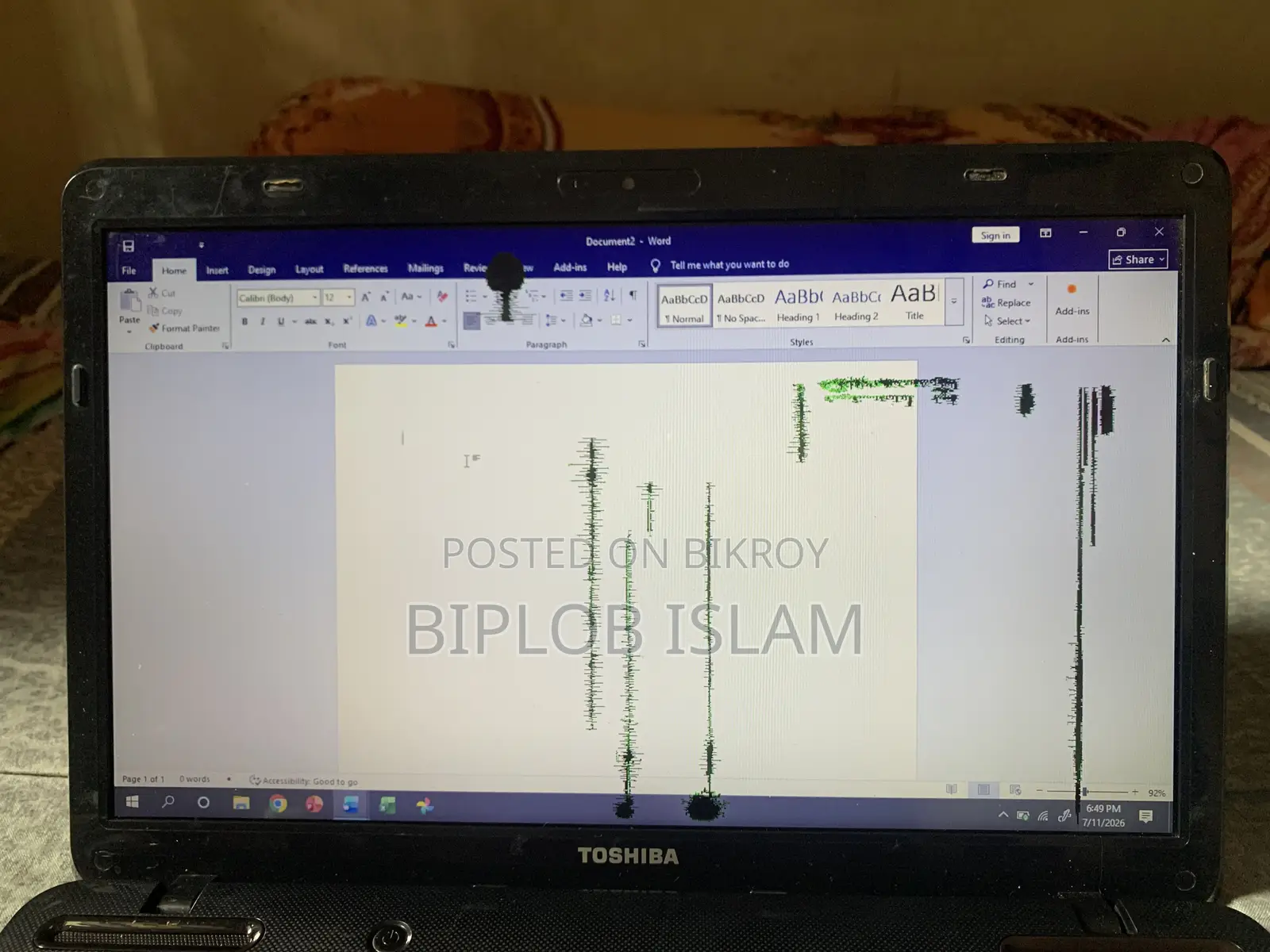 Laptop Toshiba 4GB Intel Core i3 HDD 256GB