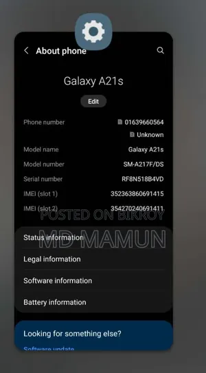 Samsung Galaxy A21s 64 GB Blue