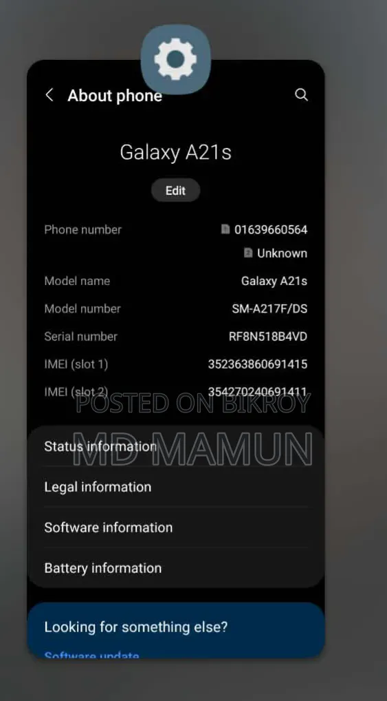 Samsung Galaxy A21s 64 GB Blue
