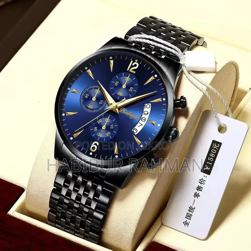 POEDAGAR Men Watch Fashion Luxury Stainless Steel Quartz Watches