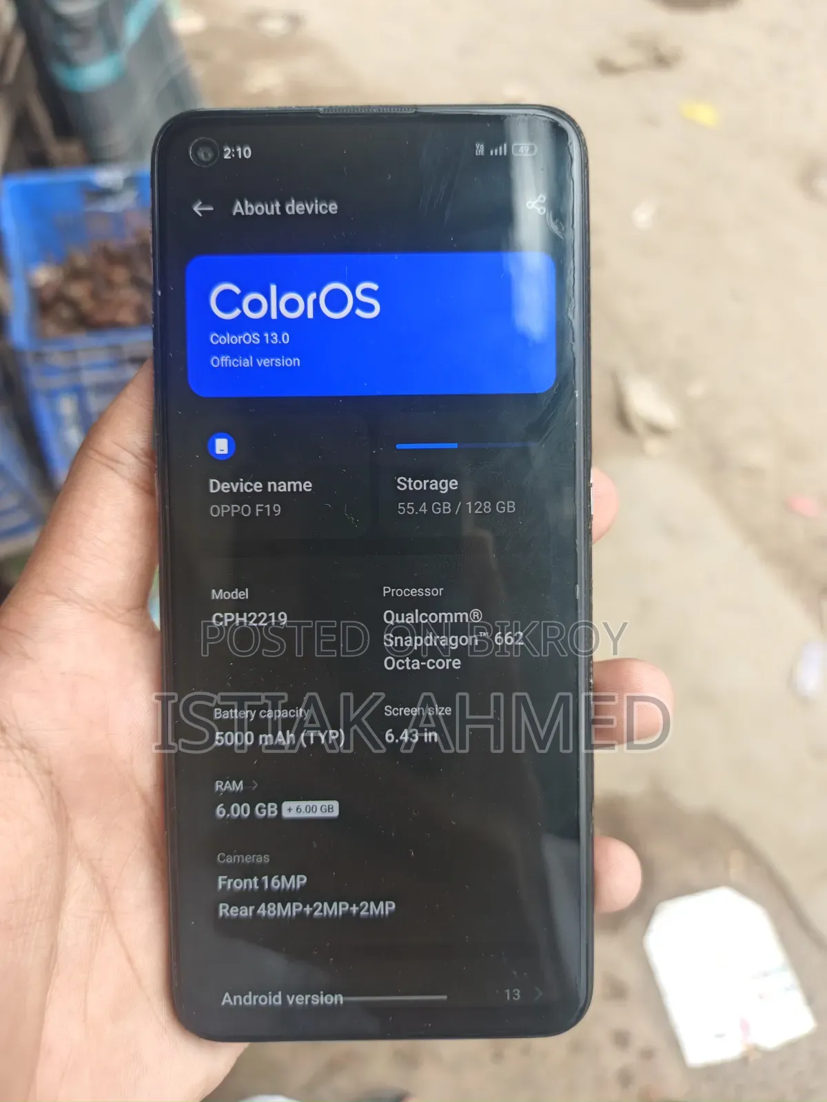 Oppo F19S 128 GB Blue