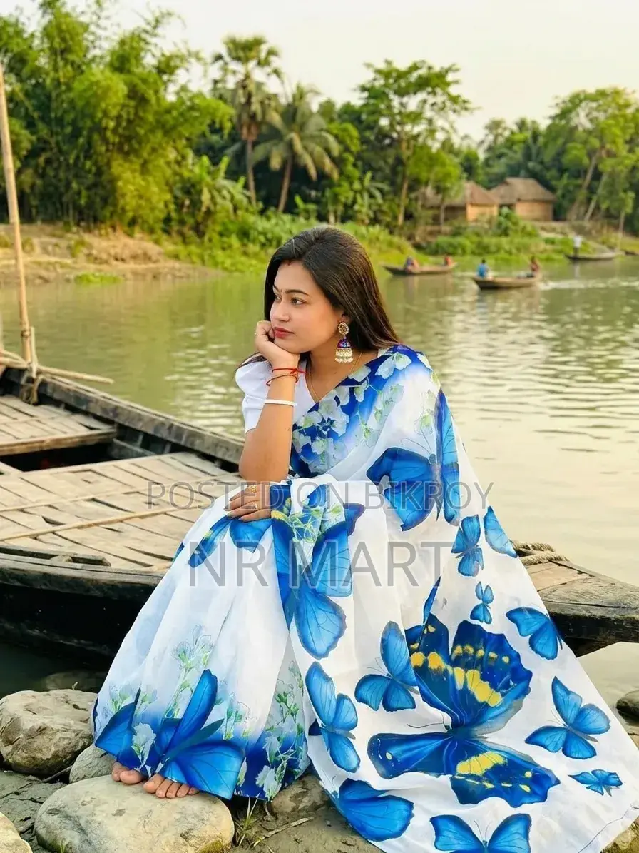 Chanderi Silk Digital Print Saree (with blouse piece)