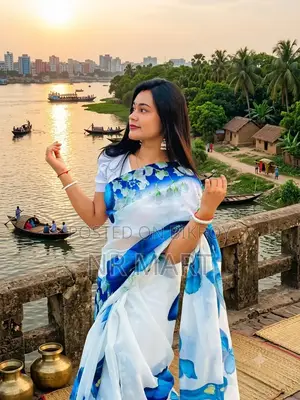 Chanderi Silk Digital Print Saree (with blouse piece)