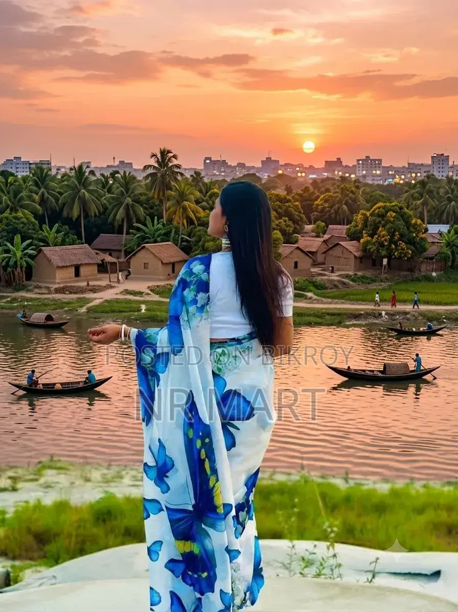 Chanderi Silk Digital Print Saree (with blouse piece)
