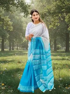 চান্দেরি সিল্ক ডিজিটাল প্রিন্ট শাড়ি